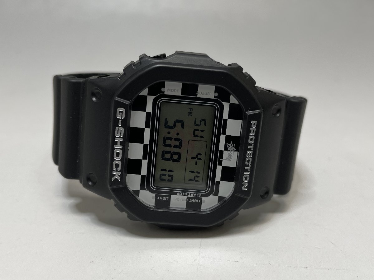 未使用 CASIO G-SHOCK STUSSYコラボモデル クォーツ腕時計 ブラック/ホワイト DW-5600VT ラバーベルト メンズ 福井県質屋の質セブン_画像6