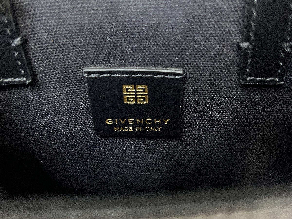 極美品 GIVENCY Gトート ミニ バーティカル 2Wayトートバッグ ブラック BB50R9B1GT ショルダーストラップ付 メンズ レディース 質セブン_画像9