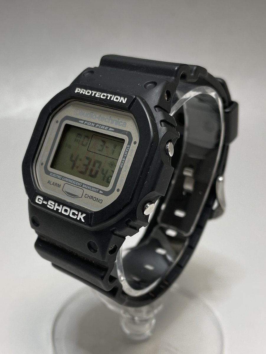 極美品 CASIO G-SHOCK オーディオテクニカコラボ クォーツ腕時計 ブラック DW-5600VT メンズ ラバーベルト 質セブンの画像2