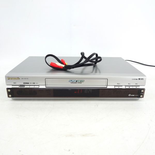 tyom 1281-2 139 通電OK Panasonic S-VHSビデオデッキ NV-SV110 パナソニック アナログ専用 地デジ非対応 配線付きの画像1