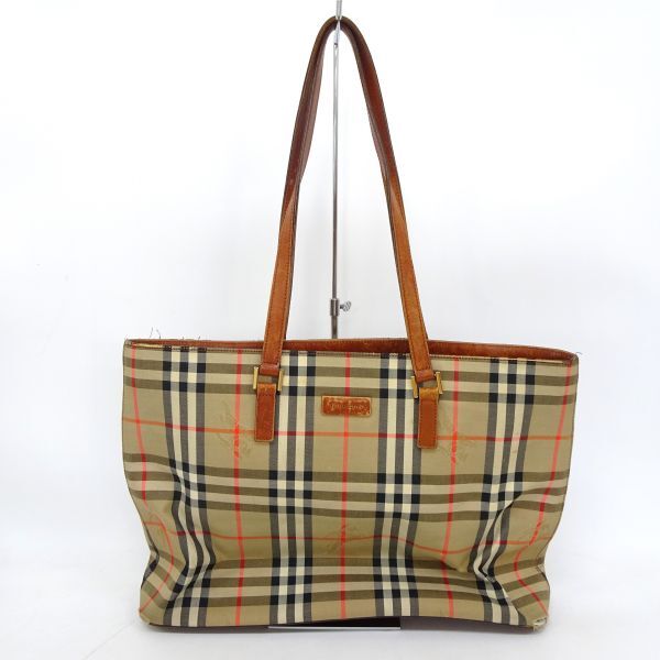 tyom 1286-1 137 中古品 BURBERRY LONDON バーバーリー ロンドン ノバチェックトートバッグ ハンドバック_画像1