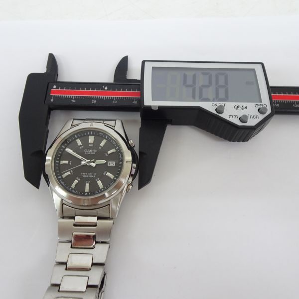 ■tykh 1284-2 219 稼働品 CASIO カシオ LINEAGE LIW-101 リニエージ メンズ腕時計ソーラー 黒文字盤 腕周り約16.5㎝の画像8