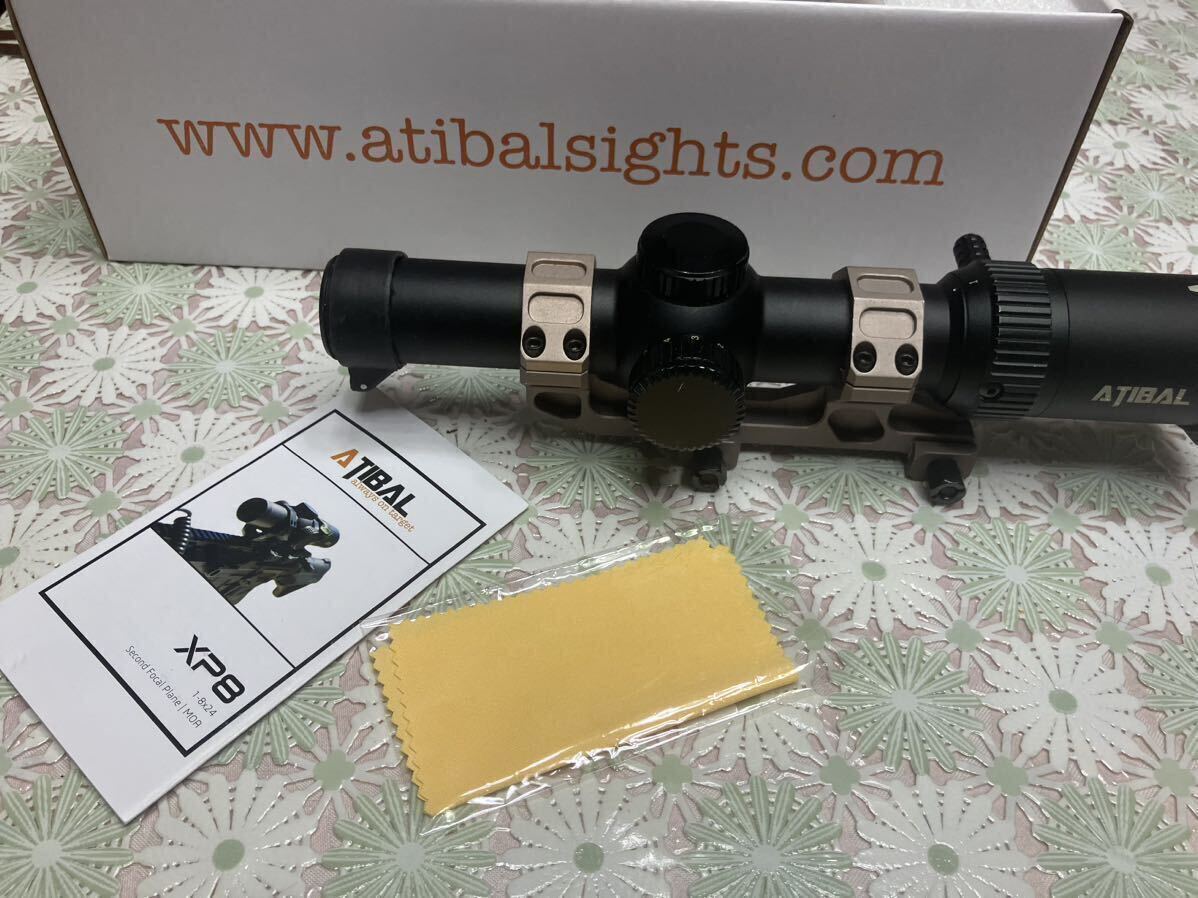 実物Atibal xp8 1-8×24 SFP 実銃用ショートスコープ ガイズリーマウント(レプ)付 ガスブロ トレポン PTW GBB の画像4