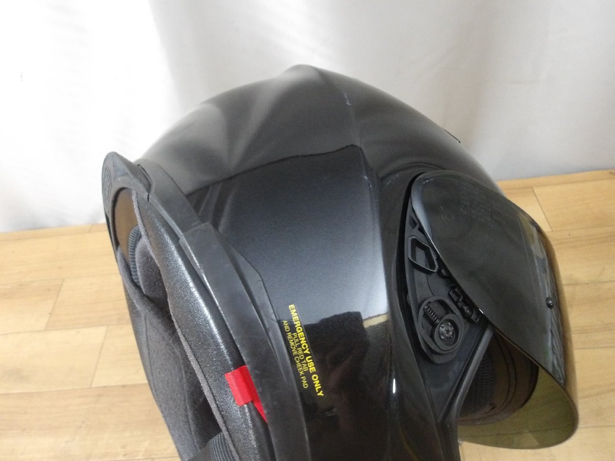 中古高性能ヘルメット　SHOEIショウエイ社製　XR1100モデル　ブラックメタリック　サイズL　使用可能小傷あり写真参照_画像7