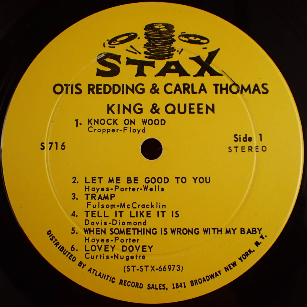 千円開始★神洗浄【超ギガレア★希少両溝+イエロ-★USオリジナル 準美品 STAX】★OTIS REDDING & CARLA THOMAS/KING&QUEEN★SOULデュオ最強の画像4