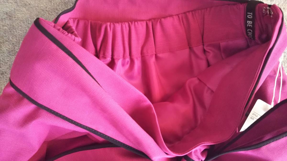  новый товар TO BE CHIC [ омыватель bru] лента . симпатичный плиссировать комбинированный tas Ran юбка 40 розовый 39600 иен 