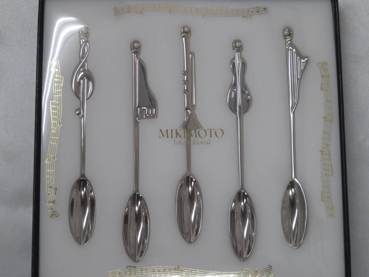 [ tableware ] Mikimoto MIKIMOTO pearl attaching spoon 5 customer sound . musical instruments one Point pearl made of stainless steel cutlery unused storage goods 