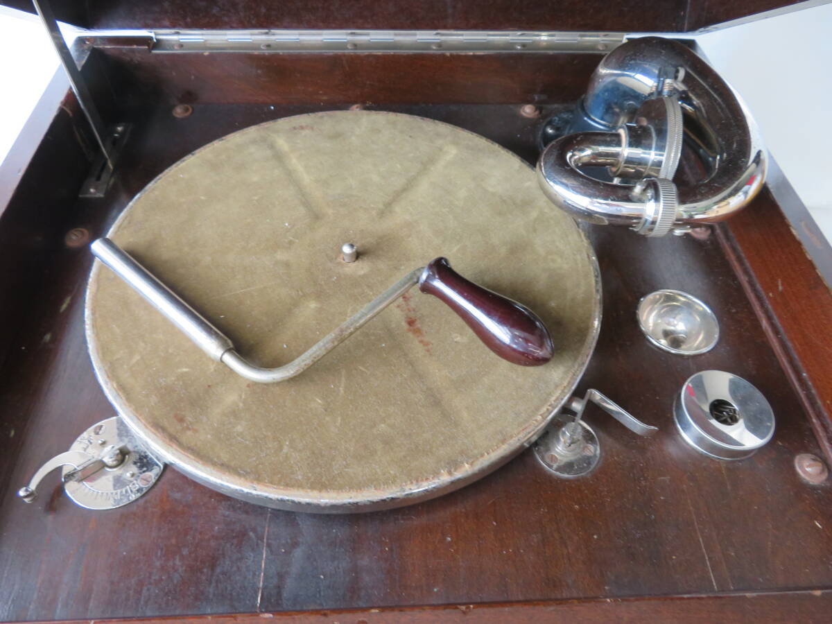 昭和レトロ】MIKASA　Mikasa　蓄音機　木製　卓上　アンティーク　美品　現状品 