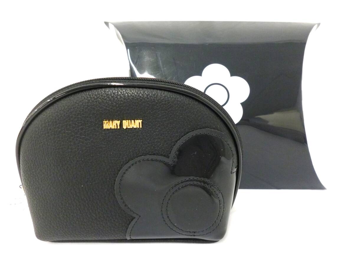 MARY QUANT　マリークヮント　ポーチ　新品未使用　タグ　箱付き　ブランドロゴ　ブラック　レディース　YZ-17_画像1