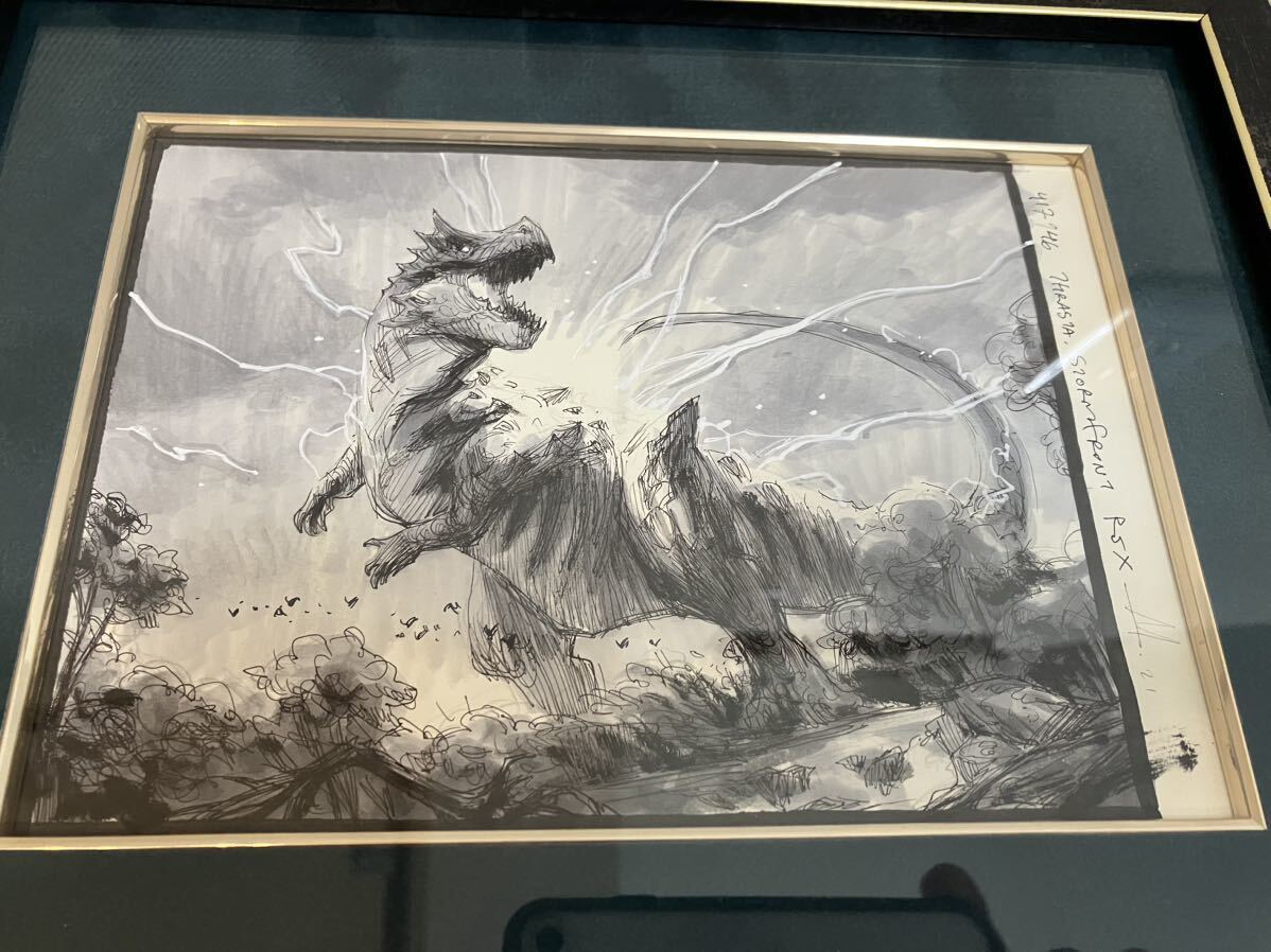 MTG 大嵐の咆哮、スラスタ/Thrasta, Tempest's Roar 直筆最終スケッチAndrew Mar氏 額装済み - まとめ売り MTG 大嵐の咆哮、スラスタ/Thrasta, Tempest's Roar 直筆最終スケッチAndrew Mar氏 額装済み - まとめ売り