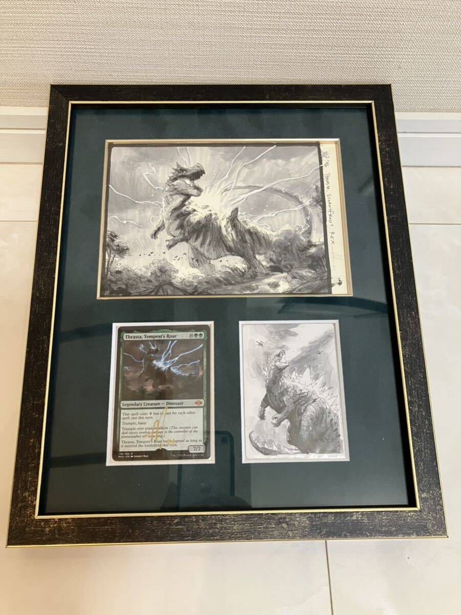 MTG 大嵐の咆哮、スラスタ/Thrasta, Tempest's Roar 直筆最終スケッチAndrew Mar氏 額装済み - まとめ売り MTG 大嵐の咆哮、スラスタ/Thrasta, Tempest's Roar 直筆最終スケッチAndrew Mar氏 額装済み - まとめ売り