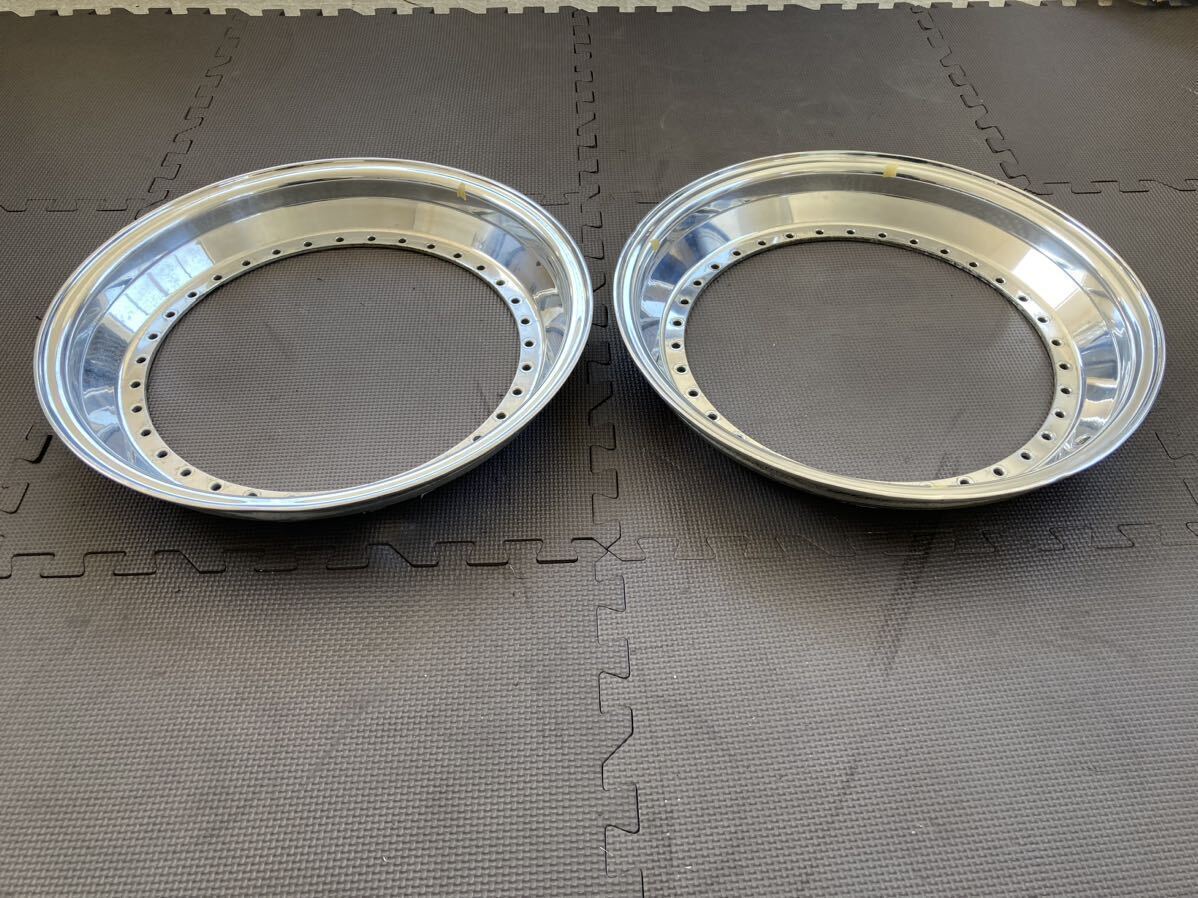 難有り BBS 16inch 2.0J 純正アウターリップ 2枚 BBS RS 2.0×16 outer lips for sale_画像1