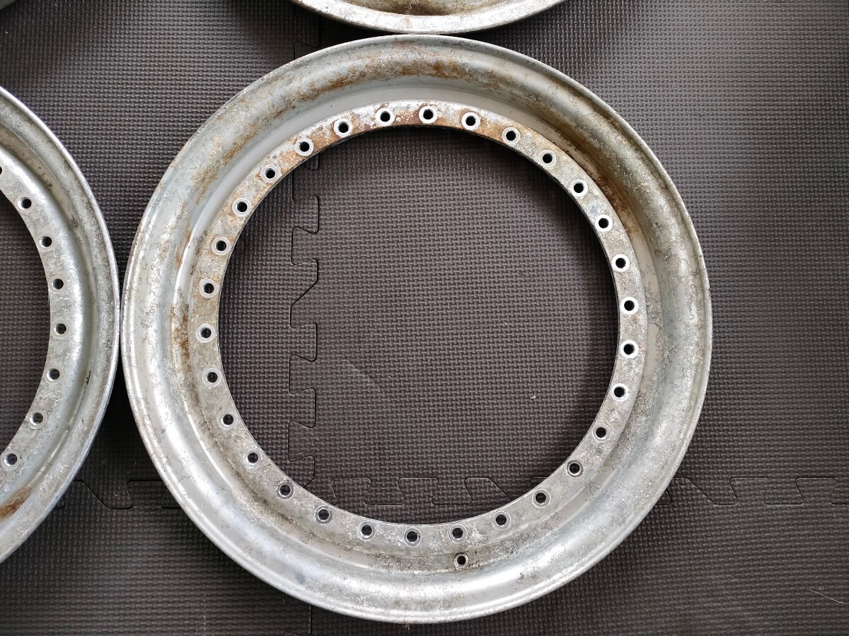 難有り BBS 15inch 0.5J 純正 アウターリップ 4枚 BBS RS 0.5×15 outer lips for sale_画像2