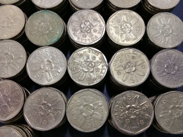 0404S3 世界のコイン 硬貨 シンガポール 1ドル おまとめの画像4