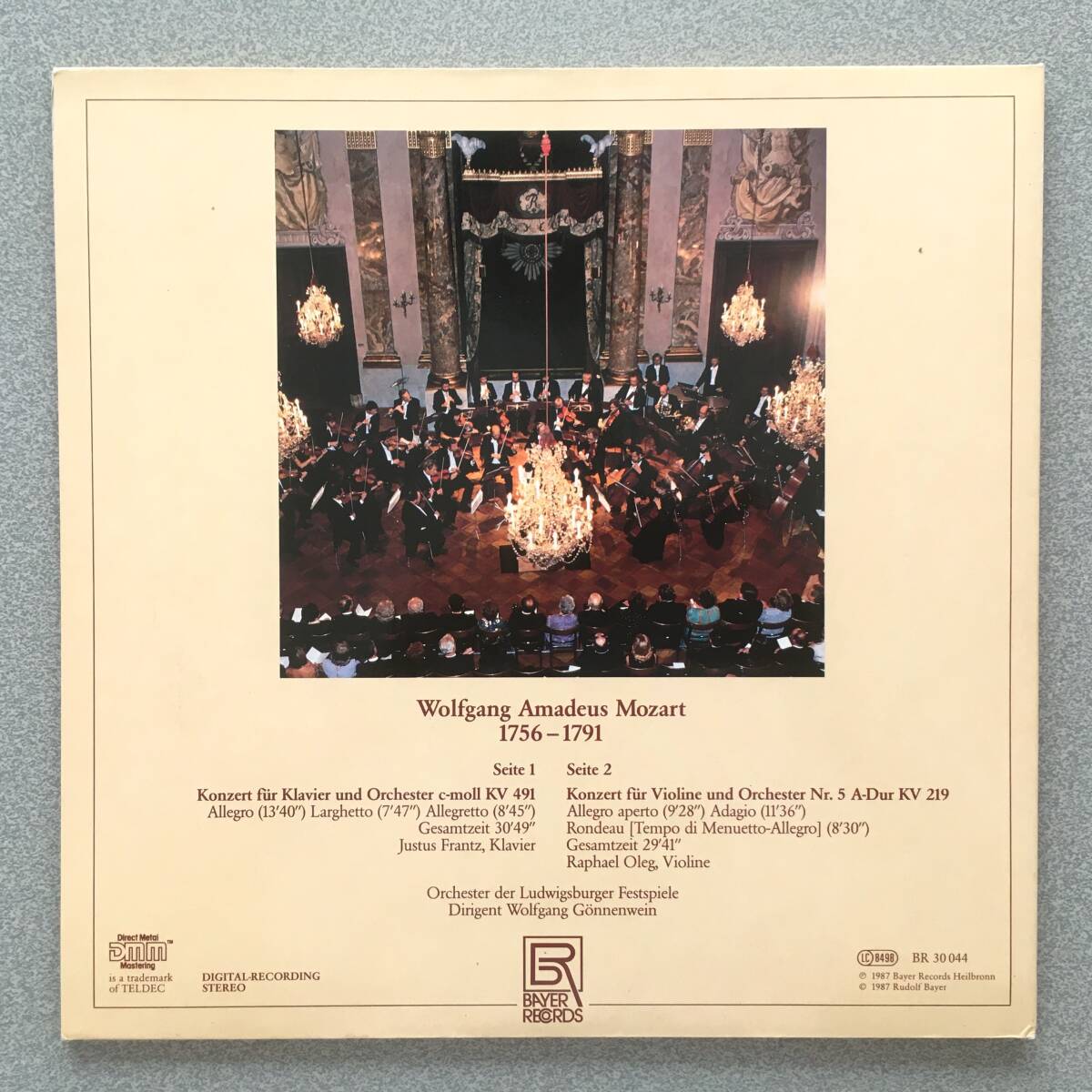 独BAYER DIGI 3LP ゲネンウ゛ァイン 「ル-トウ゛ィヒスブルク城におけるモーツァルト」第1-3集 Ludwigsburg音楽祭 DMMによる超高品質LPの画像6
