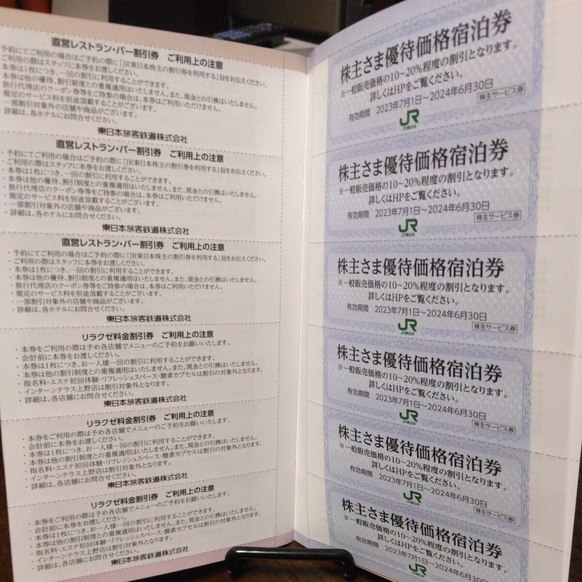 JR東日本 株主優待割引券と株主サービス券のセット (送料無料)の画像3
