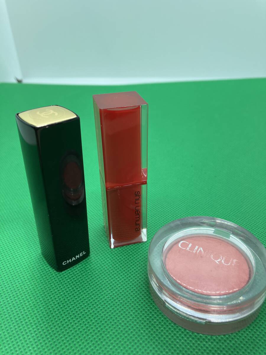 【5245】デパコスおまとめ　CHANEL　158 shu uemura　RD182 　リップ　クリニーク　チーク　シャネル　シューウエムラ　口紅　人気カラー