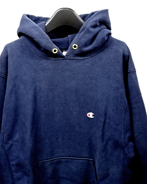 M 難有【Champion REVERSE WEAVE Navy U.S.A. USA 1990年〜2000年代初頭 刺繍タグ チャンピオン リバースウィーブ パーカー ネイビー】の画像1