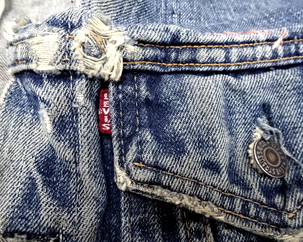 【LEVI'S Gジャン リーバイス VINTAGE オリジナル BIG E ヴィンテージ ボタン裏525 70505 3rd デニムジャケット インディゴブルー 表記無】の画像5