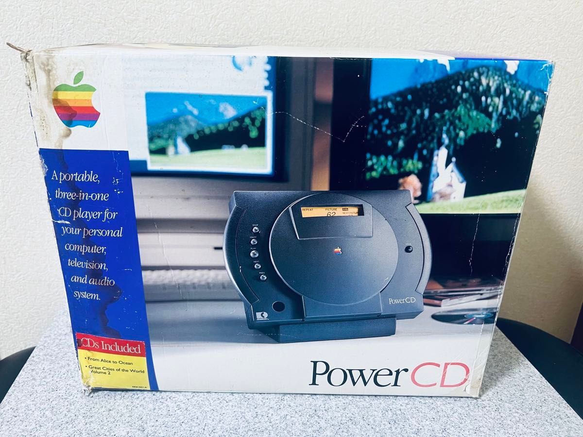 新品同様 Philipsのスイングアーム式レーザーピックアップCDM-9搭載 ネイビーブルーのApple PowerCD アップル