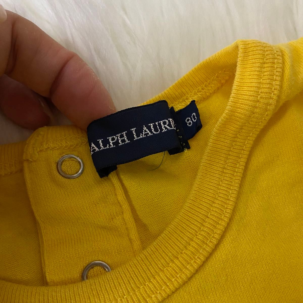 【Ralph Lauren】肩ギャザー　Tシャツ　イエロー　80cm