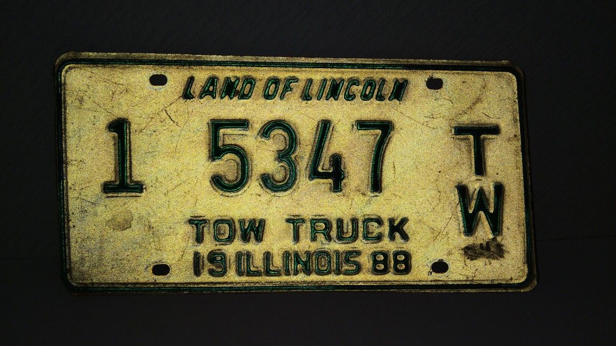 アメリカ USA ナンバープレート ライセンスプレート 実物 車 トラック イリノイ州   インテリア ヴィンテージ 1988