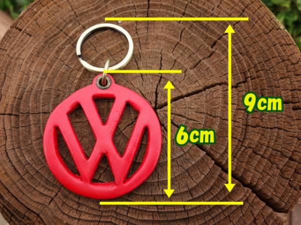 【送料無料】フォルクスワーゲン キーホルダー キーリング レザー 革 赤 ワーゲン ＶＯＬＫＳＷＡＧＥＮ ＢＥＥＴＬＥ_ワーゲンファンにはたまりません(^^)/