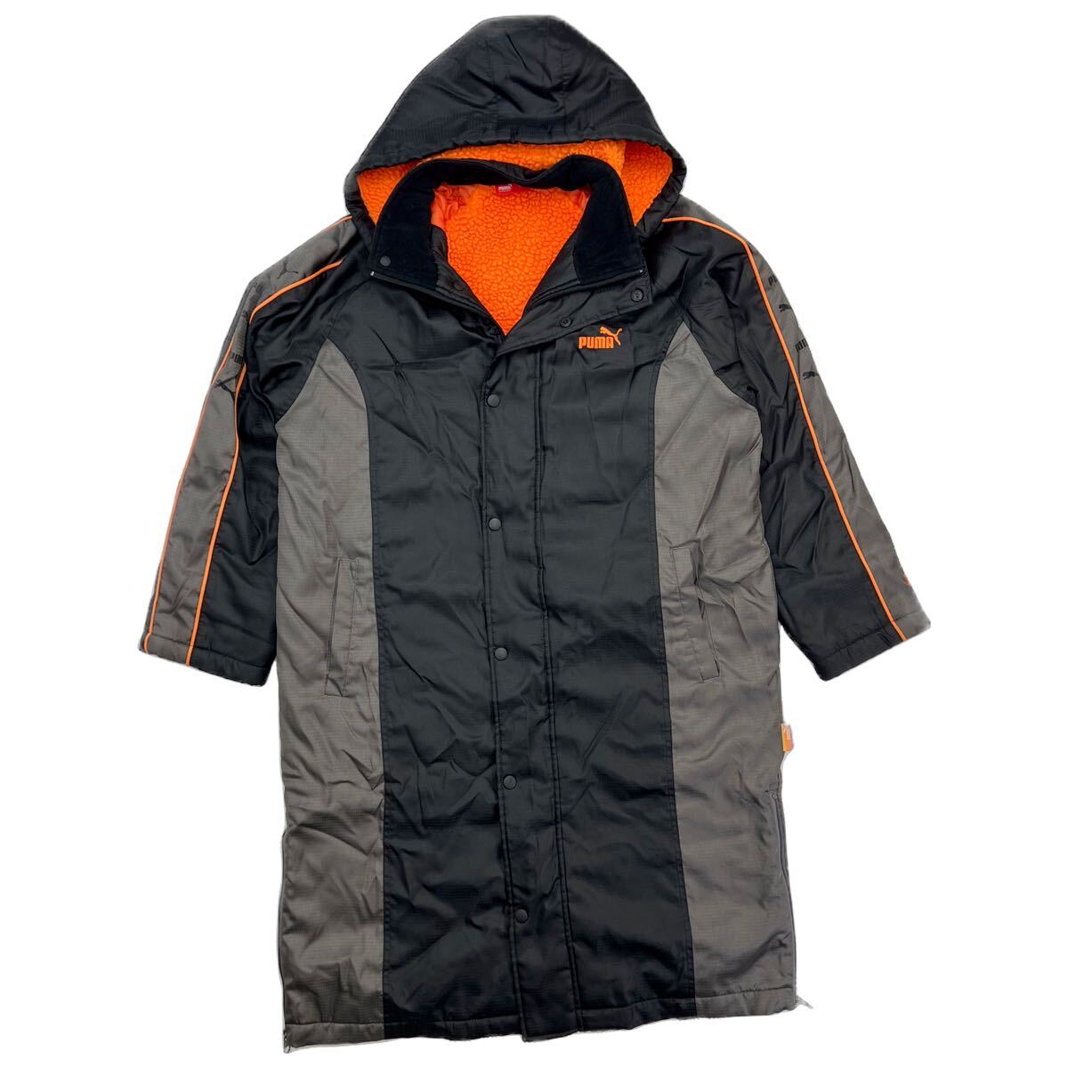 PUMA * Kids 160 bench coat middle fleece black gray orange autumn winter field soccer sport training popular Puma #E288