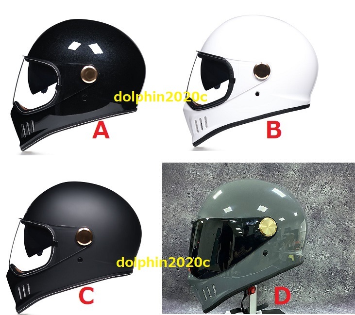 ビンテージ バイク ダブルシールド オンロード ハーレー フルフェイスヘルメット　M~XXL サイズ、色、選択可　サイズ：L_画像7