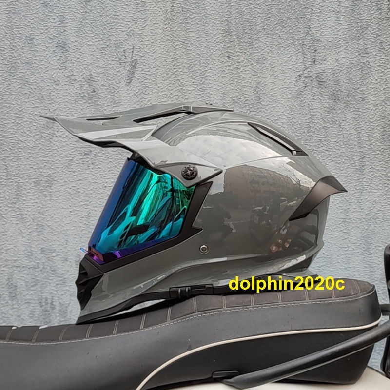バイク　ダブルレンズ　内蔵サングラス　オフロードヘルメット　フルフェイスヘルメット　S~XLサイズ選択可　グレー_画像2