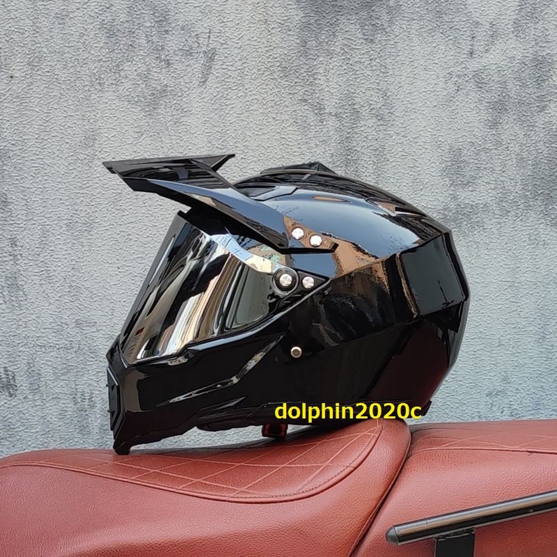 新品 バイク オフロードヘルメット フルフェイスヘルメット S~XL サイズ選択可  艶有り黒の画像1