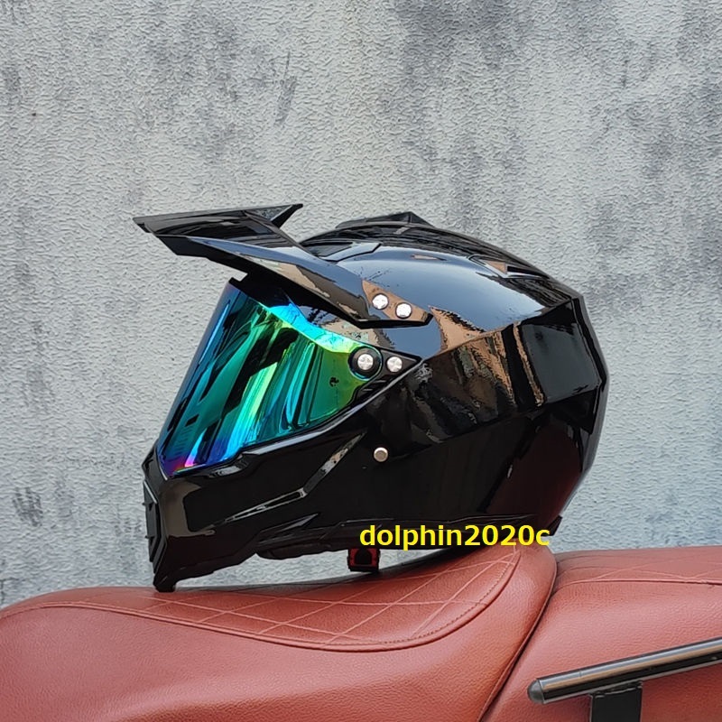 新品 バイク オフロードヘルメット フルフェイスヘルメット S~XL サイズ選択可  艶有り黒の画像2