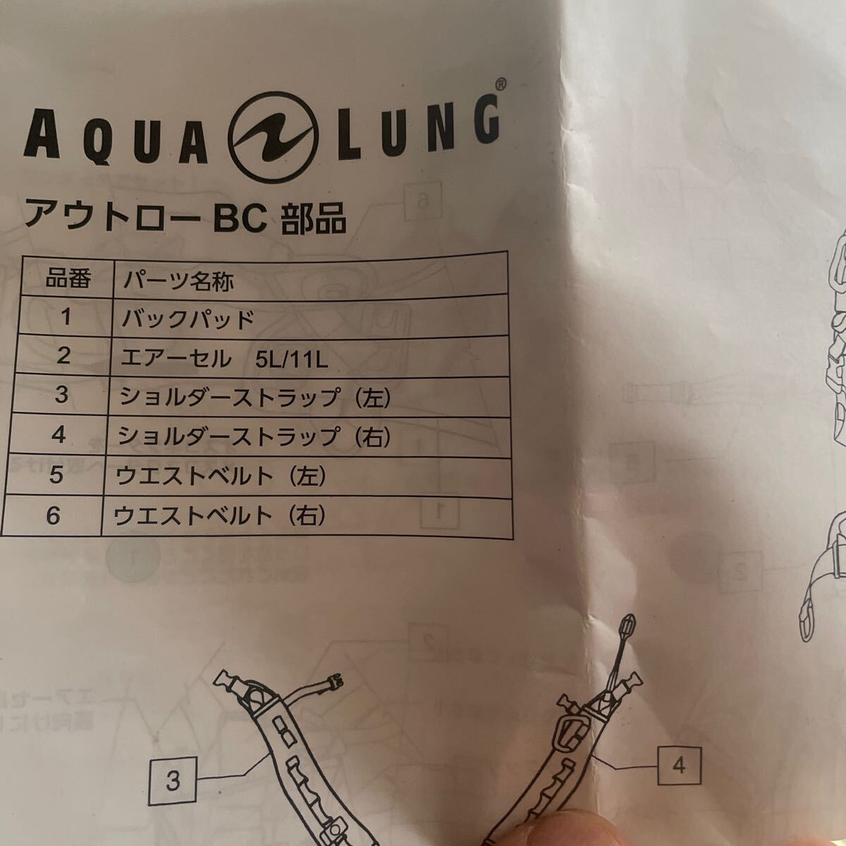 アクアラング bcd アウトロー outlow世界最軽量 AQUA LUNG ローグの画像9