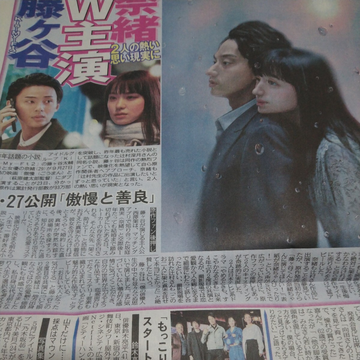 即決・Kis-My-Ft2・藤ヶ谷太輔・９月公開映画主演・4/24付スポーツ新聞６紙セットの画像6