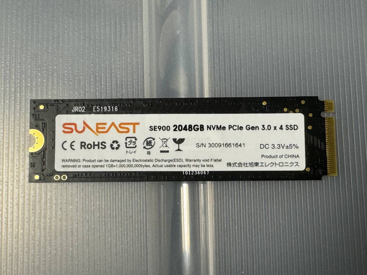 ■ 売切！ 使用96時間！ 旭東エレクトロニクス SUNEAST 2TB M.2 2280 NVMe PCIe Gen3x4 SE900NVG3-2TB 中古