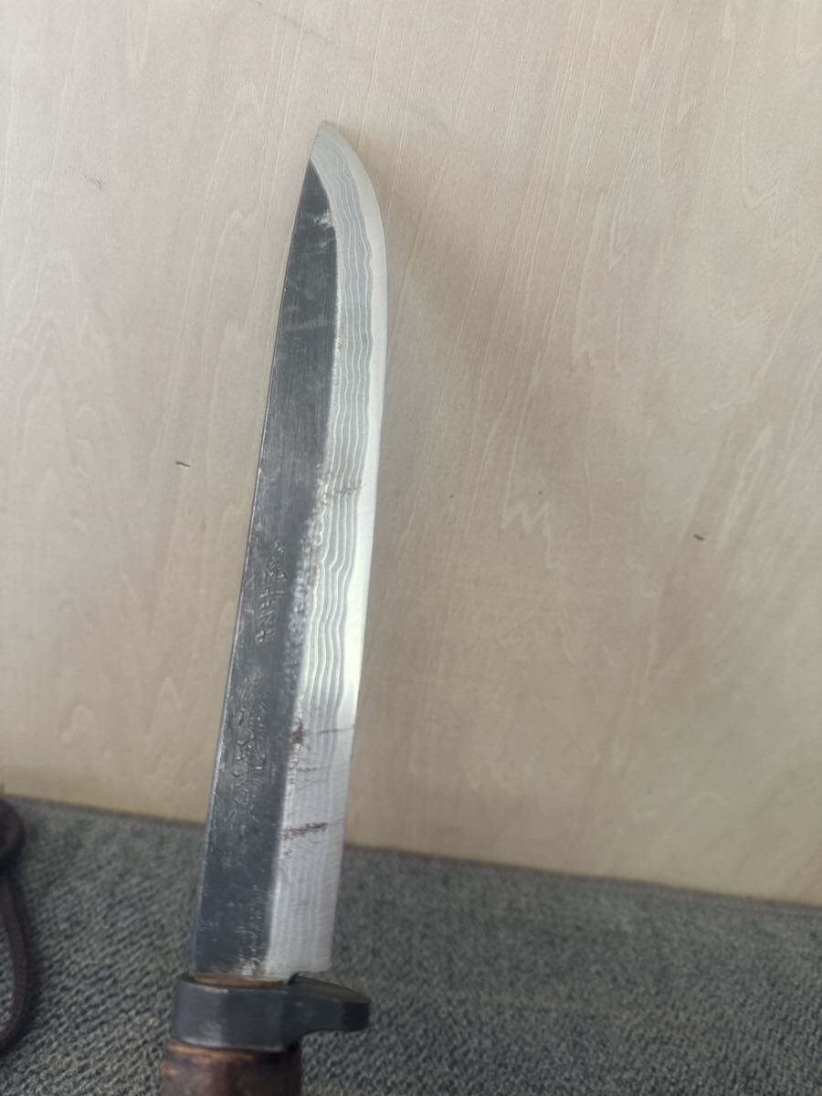 伝統工芸士 佐治武士 作 両刃 狩猟刀 和式ナイフ 櫻木皮 長期保管 伝統工芸士 佐治武士 作 両刃 狩猟刀 和式ナイフ 櫻木皮 長期保管