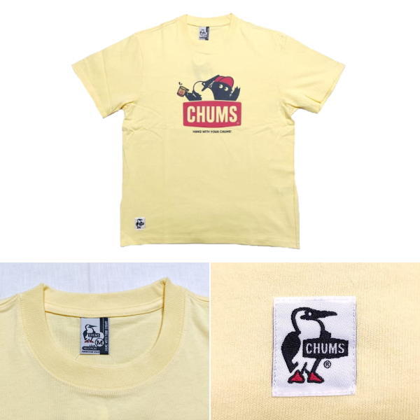 【送料185円】 チャムス 東北限定 コラボ 半袖Tシャツ CHUMS x OM Logo (M) イエロー / ch01-2050_画像3