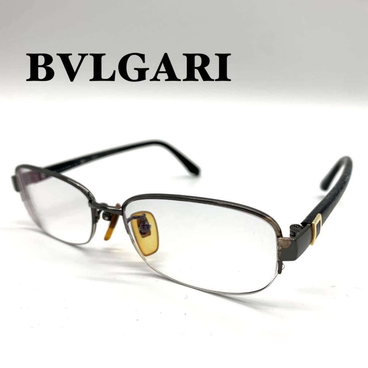 BVLGARI ブルガリ メガネフレーム 度入り 眼鏡 アイウェア ハーフリム YBX045の画像1