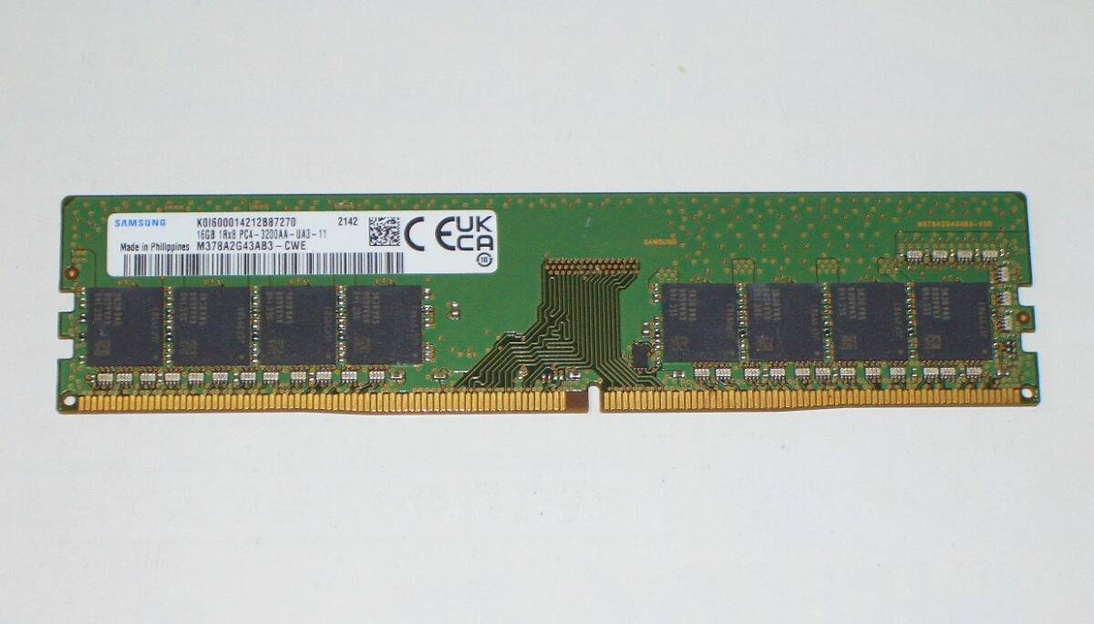 ◆高速/大容量！SAMSUNG製 PC4-25600（DDR4-3200）288pin 16GB 完動品 即決！★送料120円！の画像1