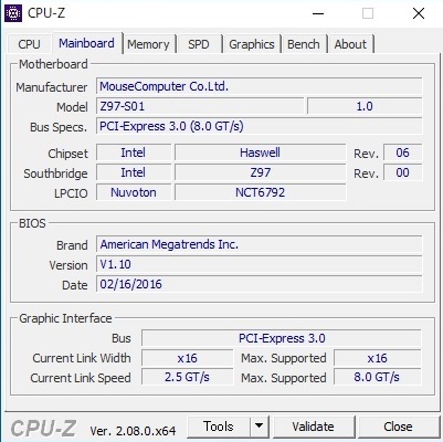 ★MSI/mouse computer製 Haswell対応『Z97-S01（Z97 GUARD-PRO）』M.2スロット/Z97チップセット/LGA1150 完動品！の画像9