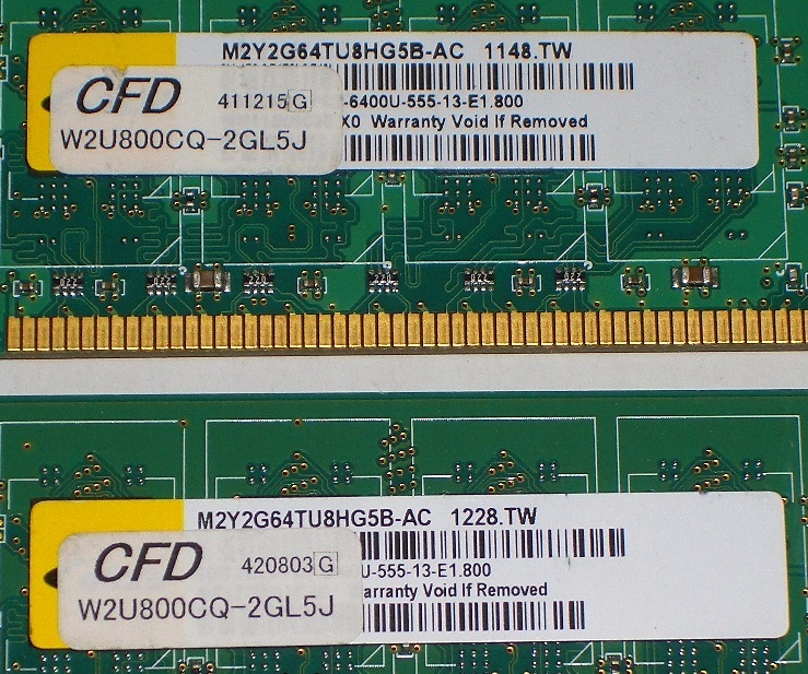 ★CFD販売 PC2-6400 (DDR2-800) 4GB（2GB×2枚組）完動品 即決！★送料120円！_画像2