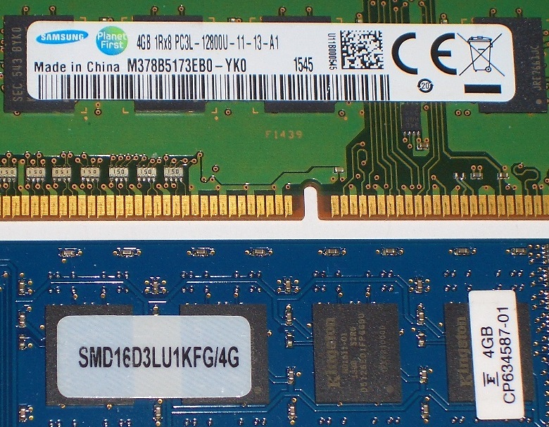 ◆低電圧版 PC3L-12800 (DDR3L-1600) 8GB（4GB×2枚）完動品 即決！★送料120円！_画像2