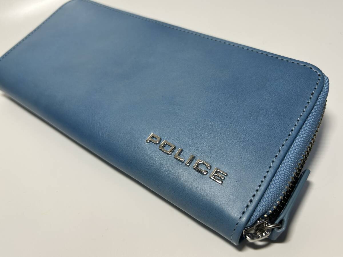 【新品・お買い得】Police ポリス 長財布 ラウンドファスナー ブルー_画像7