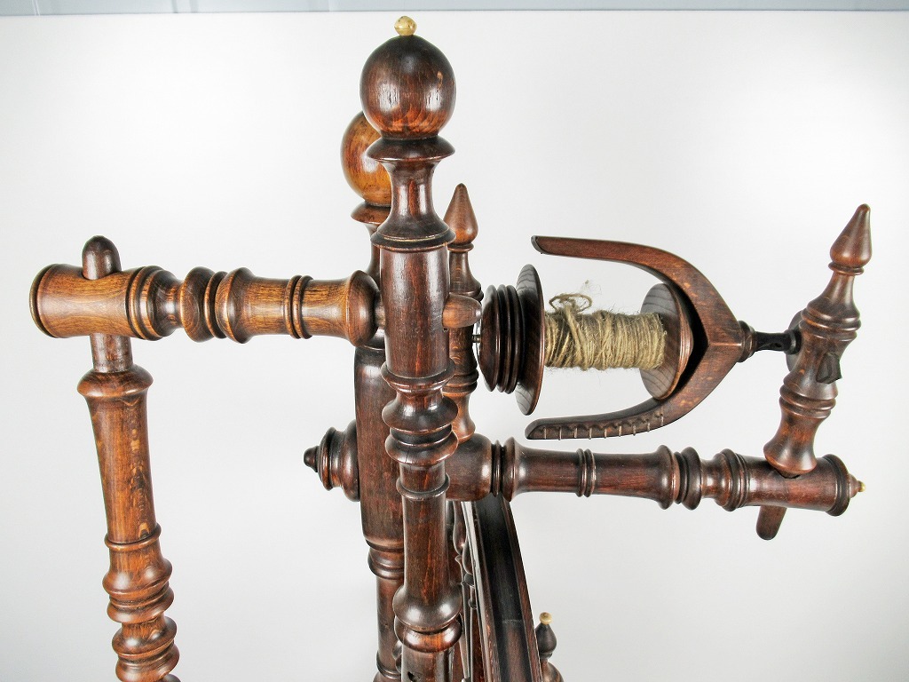 ◆[A21]アンティーク　糸紡ぎ機　フランス　スピンロック　ホグロック　19世紀　woodの糸紡ぎ機　古道具　ビンテージ　現状品_画像5
