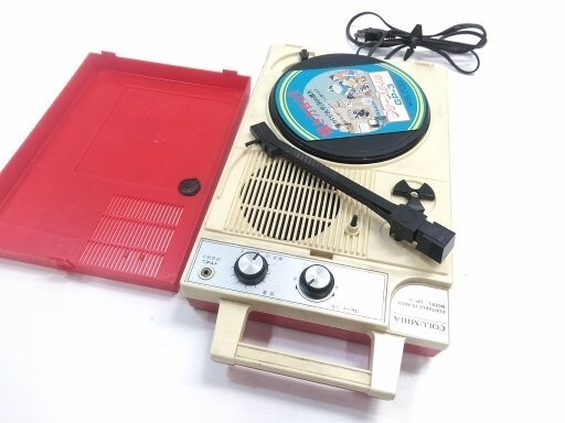 0 sound out has confirmed Colombia portable record player GP-3 red COLUMBIAko rom Via E-42313 @100 0