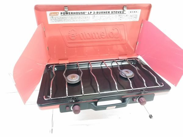 ◇Coleman コールマン パワーハウス LPツーバーナー ストーブ2 BURNER STOVE 4010051715 コンロ キャンプ アウトドア 0314B12D @140 ◇_画像3