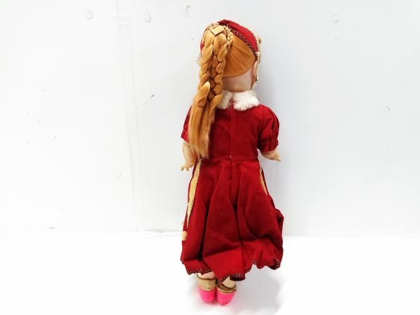 □アンティーク ドール 人形 西洋 赤全長64cm 女の子 白全長62cm A-4-19-9 @140□の画像4