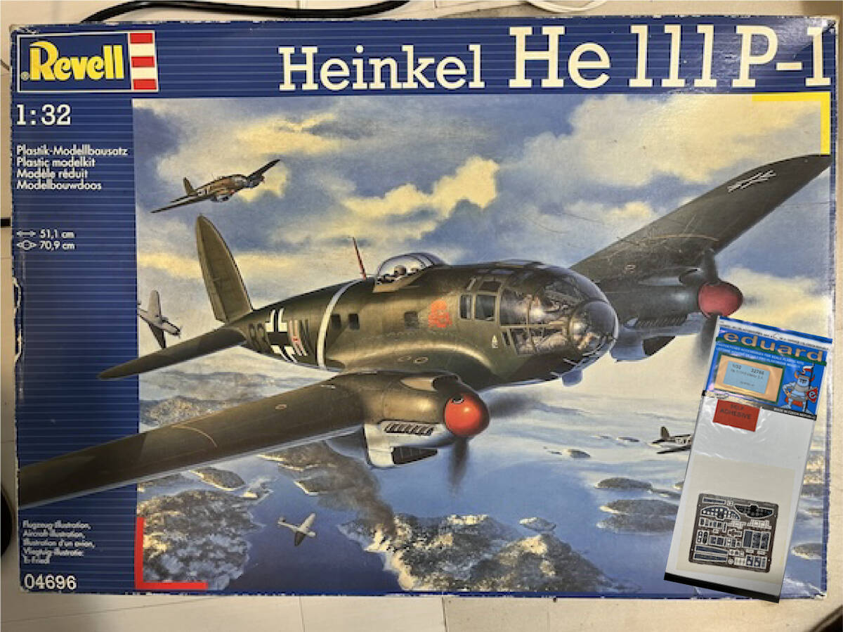 Revell レベル 1/32 ハインケル HE-111P-1 + エデュアルド エッチングパーツ未組立 Unassembled Heinkel He-111 with Eduard parts の画像1