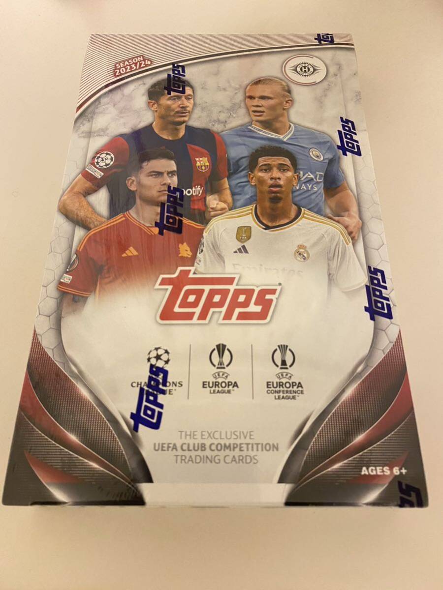 新品未開封シュリンク付き2023/24 TOPPS UEFA CLUB COMPETITIONS SOCCER HOBBY BOXの画像1