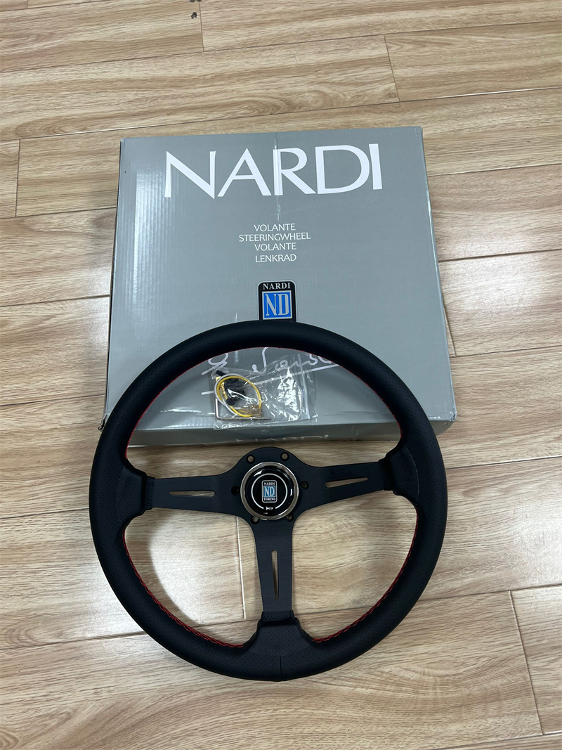 #022 unused steering gear leather 350mm/14 -inch steering wheel Nardi NARDI